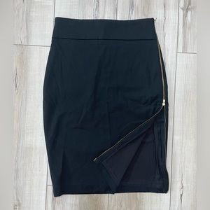 Express | Black High Waisted Mid-Length Pencil Skirt | Size 4
